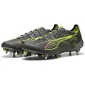 Puma ULTRA 5 ULTIMATE MxSG Football Boots Unisex, Shoes, Matte Aged Silver/Yellow Alert/Sun Struck, 43