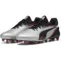 Puma KING ULTIMATE FG/AG Football Boots Unisex, Shoes, Silver/Black/Sun Struck, 46