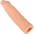 Nature Skin - forlængende, tyk penisovertræk (19,5 cm)