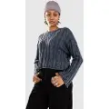 Vans Mila Cable Knit Crop Pullover blå