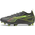 Puma ULTRA 5 PRO FG/AG Football Boots Youth, Shoes, Matte Aged Silver/Yellow Alert/Sun Struck, 30