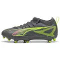 Puma ULTRA 5 MATCH FG/AG Football Boots Youth, Shoes, Matte Aged Silver/Yellow Alert/Aged Silver, 32.5