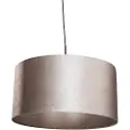 QAZQA Pendellampe sort med fløjlsskærm taupe 50 cm - Combi 1