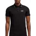 Emporio Armani EA7til mænd. 8NPF16_PJVUZ Casual polo shirt sort (M), Bomuld, Korte ærmer
