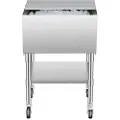 Vevor Professionel iskasse, 61,6 l rullende iskasse på hjul, 24 x 19,1 x 36,8 tommer kølevogn i rustfrit stål med skydelåg, bundbakke, justerbare kuglefødder, til bar, restaurant, pub
