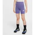Nike Sportswear Classic-cykelshorts (13 cm) med høj talje til piger - lilla