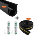 Vevor Garageporttærskel- og bundtætningssæt, 16 fod U-form + O-ring universal garageportbundtætningsliste PVC, kombineret med vejrbestandig garageporttærskeltætningsliste med klæbemiddel, sort