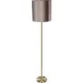 QAZQA Gulvlampe messing med fløjlsskærm taupe 50 cm - Simplo