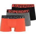Superdry Superdrytil mænd. M3110450B Pakke med 3 boxershorts Brand orange, grå, sort (XL), Afslappet, Bomuld