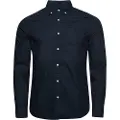 Superdry Superdrytil mænd. M4010653A Navy Oxford-skjorte (XL), Casual, Bomuld, Lange ærmer, Blå