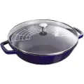Staub Wok 30 cm, med glaslåg, mørkeblå, Staub