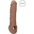 Realrock Penis Sleeve 8 - penisovertræk (21cm) - mørk natur