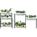 Vevor Plantestativ med vækstlys, 6 niveauer, 192W gør-det-selv metalplantehylde med vækstlampe, indendørs vækstlyshylde med justerbart stativ og hjul til frøspiring 74 cm L x 33 cm B x 183 cm H