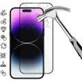 Mtp Products iPhone 16 Pro Max Hærdet Glas Skærmbeskyttelse - 9H - Full Fit - Sort Kant