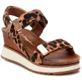 Xti Xtitil kvinder. 14459201-CAMEL Sandaler 144592 brun (39), 5-8 cm, Spænder, Casual, Dyreprint