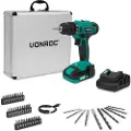 Vonroc Bore- / skruemaskine 20V | Inkl. 2.0Ah Akku, Oplader og 46 Tilbehør i Premium Kuffert