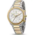 Maserati Stile 45 Mm Chro W/silver Dial Br Ss+yg Ur