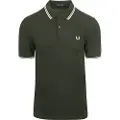 Fred perry Fred Perrytil mænd. M3600 Polo Twin Tipped grå (M), Casual, Bomuld, Korte ærmer, Blå