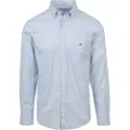 Gant Ganttil mænd. 3000100 Regular Fit skjorte i blå poplin (3XL), Casual, Bomuld, Klassisk, Lange ærmer