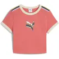 Puma EQUAL LOVE CONFEDERATION Graphic Baby Tee Women, Clothing, Peach Frost, XS