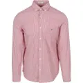 Gant Ganttil mænd. 3000140 Poplinskjorte Regular Fit Banker Stripe rød (L), Casual, Bomuld, Lange ærmer