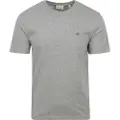 Gant Ganttil mænd. 2003184 T-shirt med gråt skjold (XXL), Casual, Bomuld, Korte ærmer