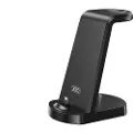 XO 3-i-1 opladningsstander med Lightning-stik og 15W hurtigopladning - Svart