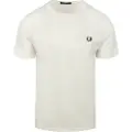 Fred perry Fred Perrytil mænd. M1600 Hvid t-shirt med rund hals (S), Casual, Bomuld, Korte ærmer