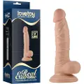 Lovetoy Real Extreme - sugekop-dildo med kugler, G-punktet - 19cm (natur)
