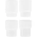 Ferm Living Vandglas RIPPLE 200 ml, sæt med 4 stk, hvid, fast LIVING