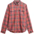 Superdry Merchant Linen Check Skjorte Med Lange ærmer