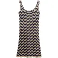 Superdry Superdrytil kvinder. W8011846A Navy zigzag-strikket minikjole (XS), Casual, Viscose, Uden ærmer/stropper, Blå