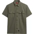 Superdry Superdrytil mænd. M4010946A Grøn kortærmet militærskjorte (L), Casual, Bomuld, Korte ærmer