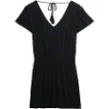 Superdry Superdrytil kvinder. W8011880A Printet kortærmet jumpsuit sort (M), Casual, Viscose, Korte ærmer