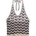 Superdry Zigzag Plunge Halter T-shirt