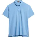 Superdry Superdrytil mænd. M1110440A Essential blå strikket poloshirt (XL), Casual, Bomuld, Korte ærmer