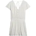 Superdry Superdrytil kvinder. W8011880A Trykt kortærmet jumpsuit hvid (L), Casual, Viscose, Korte ærmer