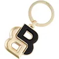 Hugo Boss Nøglering med sort og guldfarvet dobbelt B-monogram