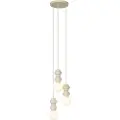 QAZQA Retro pendellampe beige med matglas 3-lys - Fedde