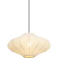 QAZQA Japandi pendellampe beige med stofskærm 50 cm - Plu