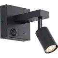 QAZQA Modern Black Wall Lamp with USB-C Tiltable - Rex