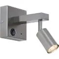 QAZQA Moderne stål væglampe med USB-C justerbar - Rex