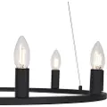 QAZQA Industriel pendellampe sort 9-lys - Knight