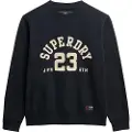 Superdry Superdrytil mænd. M2014012A Vintage Athletic navy sweatshirt (S), Casual, Bomuld, Blå
