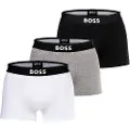 Hugo Boss BOSStil mænd. 50544263 Pakke 3 Boxershorts One Logo hvid, grå, sort (L), Afslappet, Bomuld