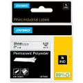 Dymo Tape Rhinopro Permanent Polyesterester 24mm Sort/hvid