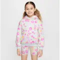 Nike Flow-Ral-pullover-hættetrøje med print til mindre børn - grå