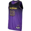 Nike LeBron James Los Angeles Lakers 2024/25 City Edition Nike Dri-FIT NBA Swingman-trøje til større børn - lilla