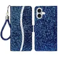 Mtp Products iPhone 16 Stilfuldt glitterpungetui - blå