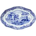 Spode - Ovalt riflet fad Blue Italian 21 cm - Blå - Asietter - - Homeroom